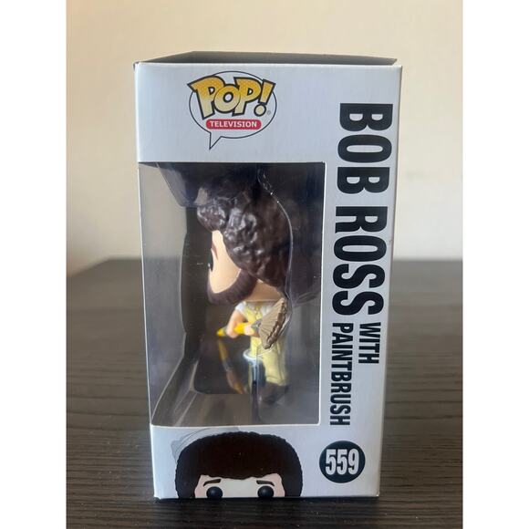VAULTED Bob Ross w/ Paintbrush Funko Pop #559 Joy of Painting Television Vinyl - Picture 4 of 6